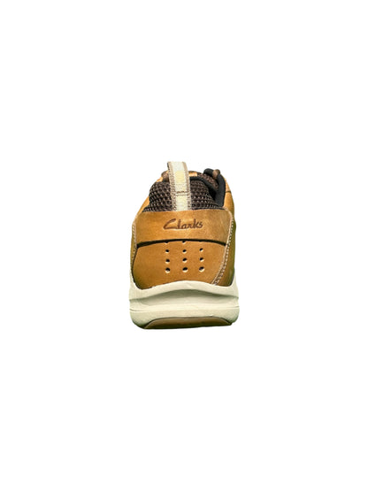 Clarks Gorwin Moc Beige Leather Brown Mesh Accents (EUR 45 | US 11)