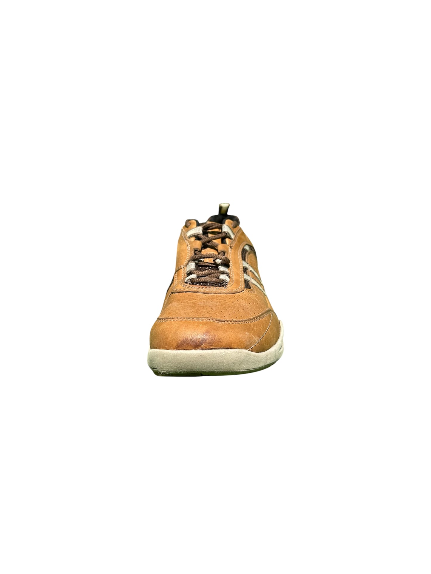 Clarks Gorwin Moc Beige Leather Brown Mesh Accents (EUR 45 | US 11)