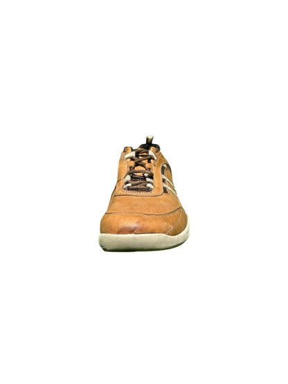 Clarks Gorwin Moc Beige Leather Brown Mesh Accents (EUR 45 | US 11)