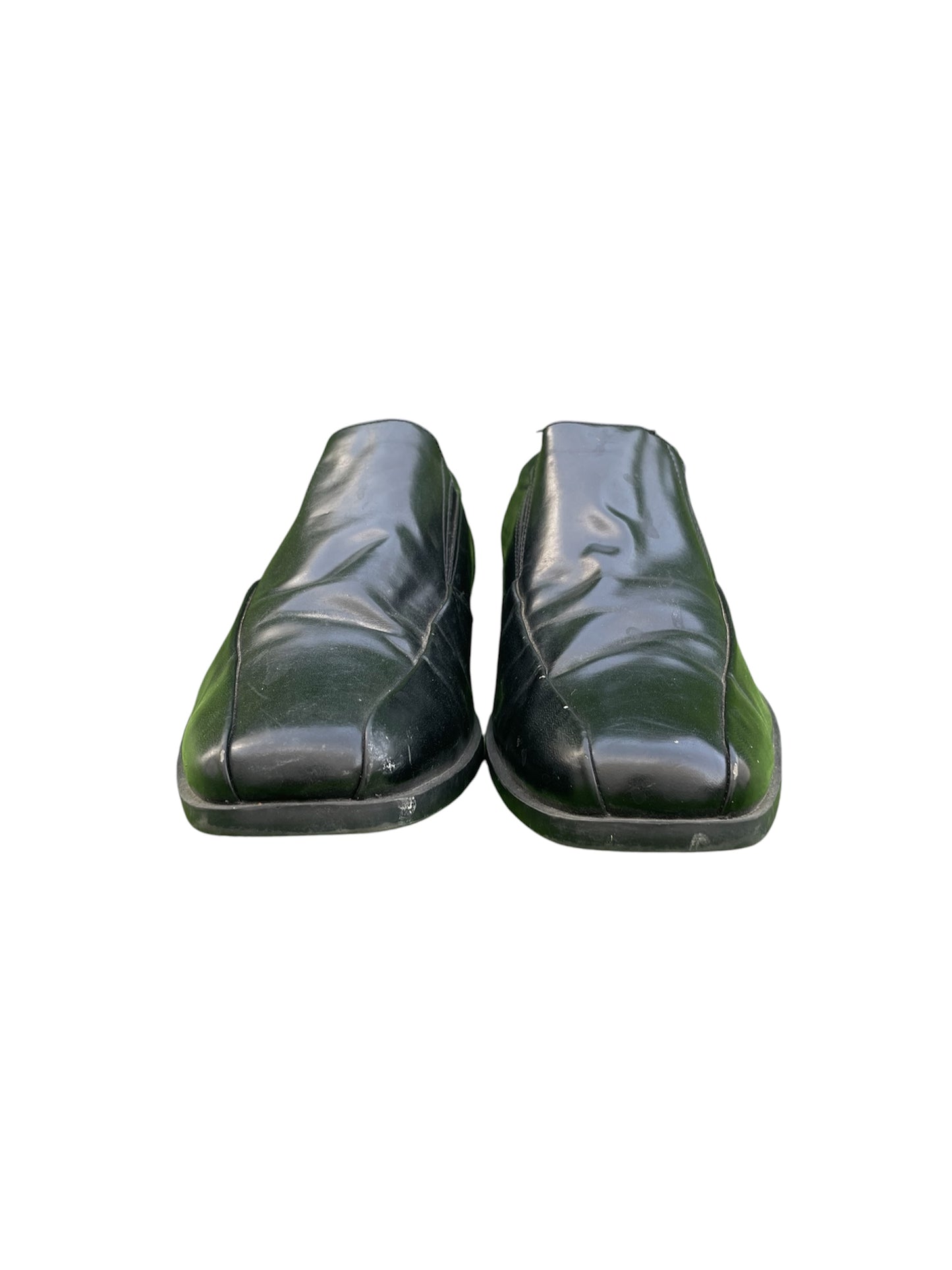 Calvin Klein Fane Square Toe Dress Loafers – Black Leather Slip-On Formal Shoes (EUR 43 | US 9.5)