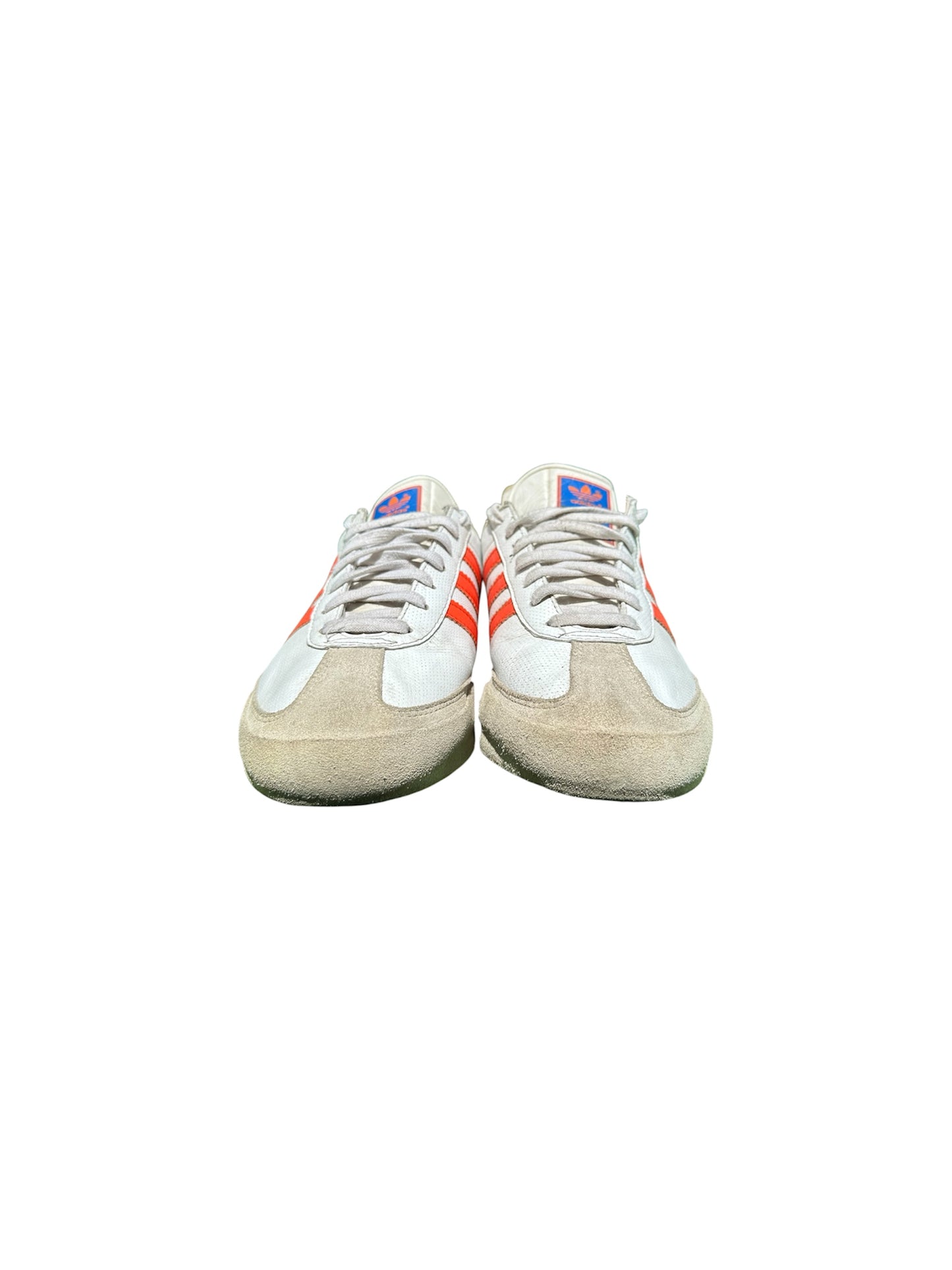 Adidas White Sneakers with Orange Stripes – Stylish Casual Streetwear Shoes (EUR 42 | US 9)