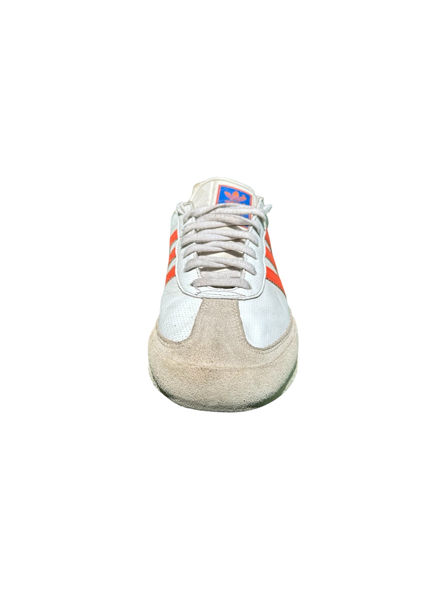 Adidas White Sneakers with Orange Stripes – Stylish Casual Streetwear Shoes (EUR 42 | US 9)