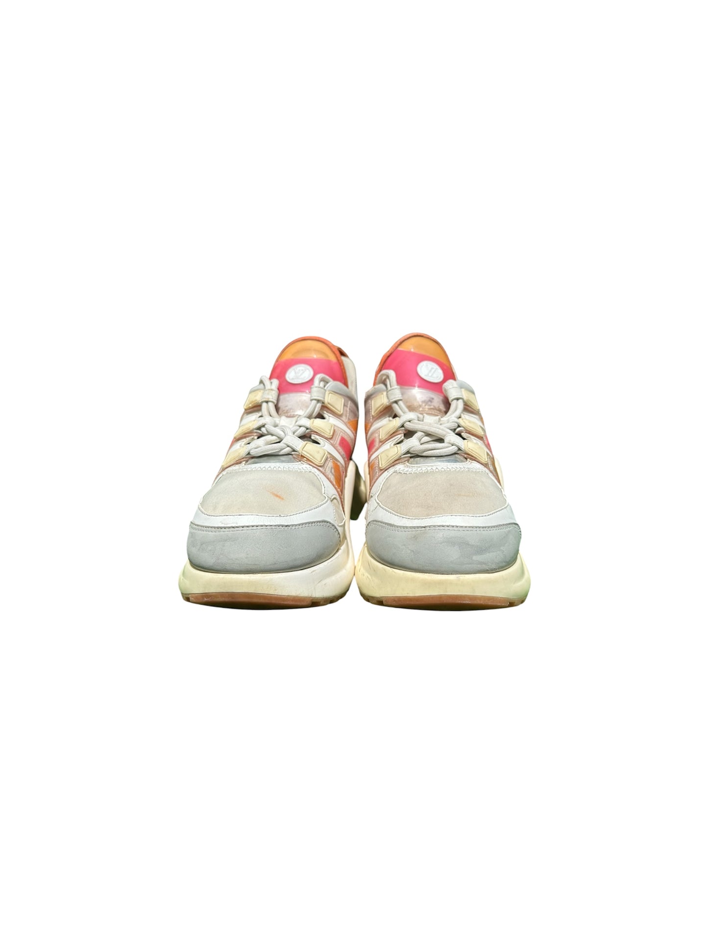 Louis Vuitton Trainers Pink Orange Grey White – Luxury Designer Sneakers (EUR 39 | US 6.5)